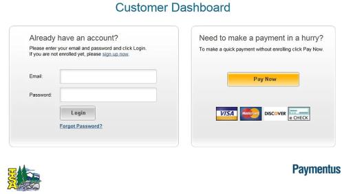 Online bill pay customer dashboard